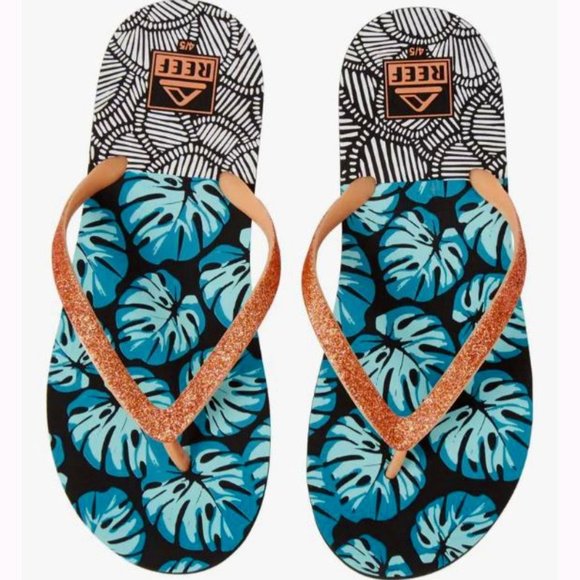 Reef Kids Stargazer Print 'Geo Palms' Flip Flop - Picture 1 of 11